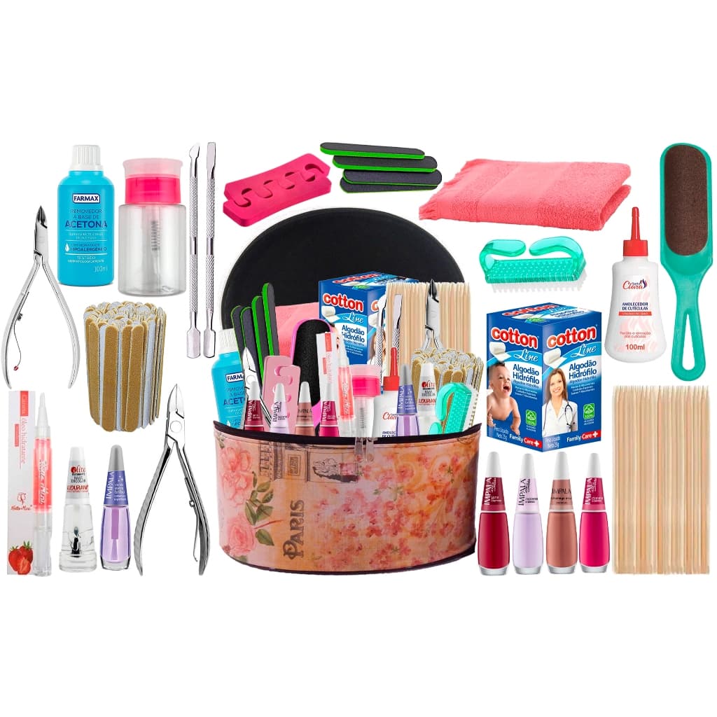 Kit Manicure Completo Profissional E Pessoal + Maleta Nail Design Para Decoração De Unhas Nail Art