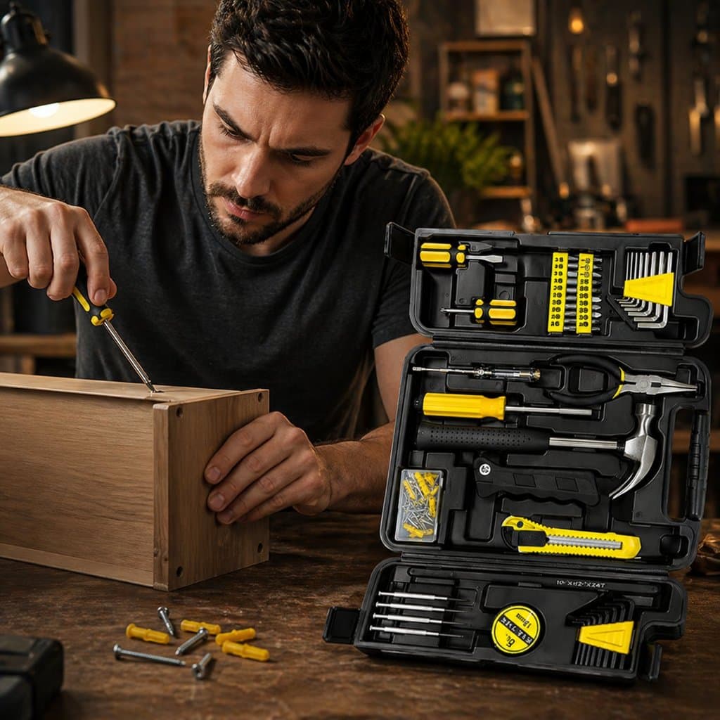 Kit Ferramentas Completo 200 Pecas Maleta Organizador Casa Oficina Automotiva