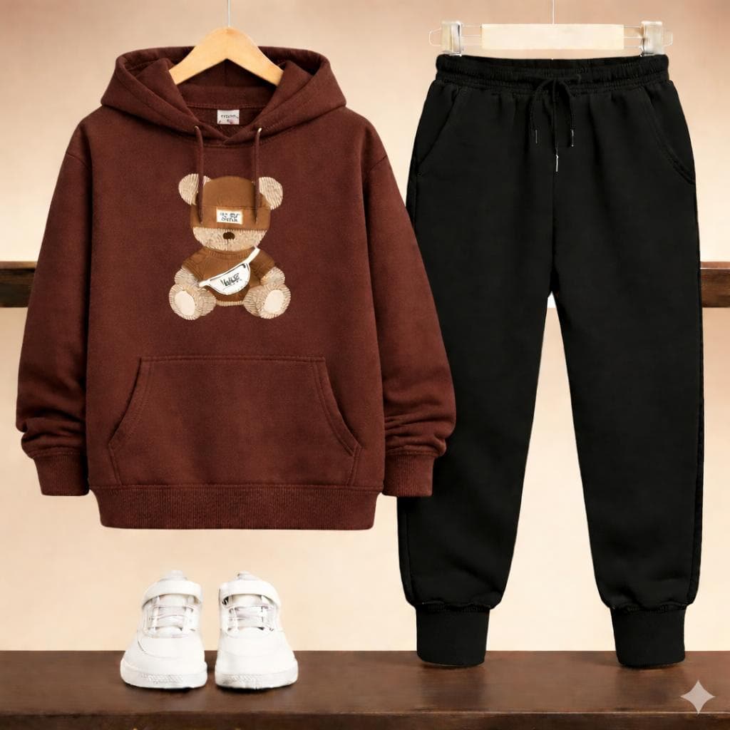 Conjunto Calça Moletom Agasalho Infantil Urso Trico Premium