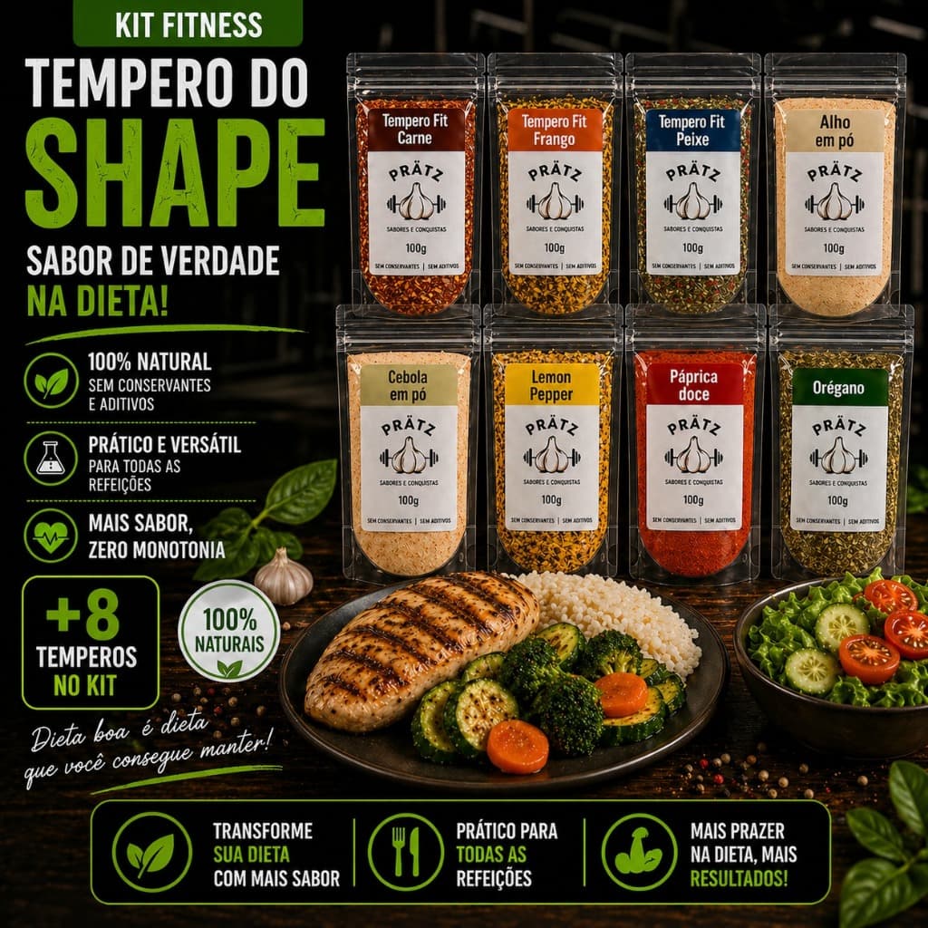 Tempero do Shape | O Sabor de Quem Tem Resultado (Kit Completo - Condimentos Naturais)