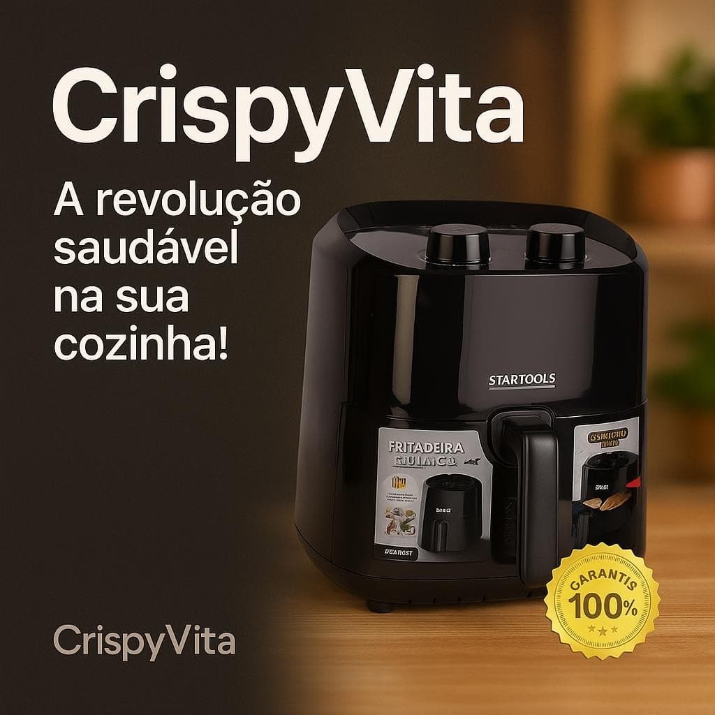 CrispyVita - Fritadeira Sem Óleo 3,4L Digital Rápido Para Refeições Saudáveis