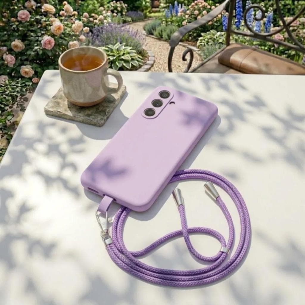 Capa Capinha Samsung A05S A15 A25 A35 A55 Silicone Veludo Dentro com Cordão Nylon Ajustável Proteção
