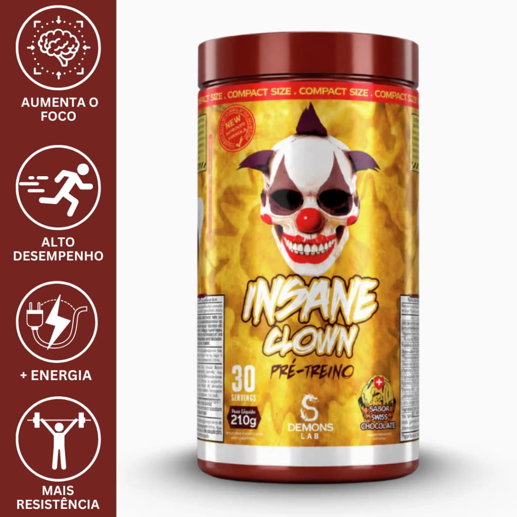 INSANE CLOWN 210G Demons Lab - Pré treino em pó suplemento com cafeina