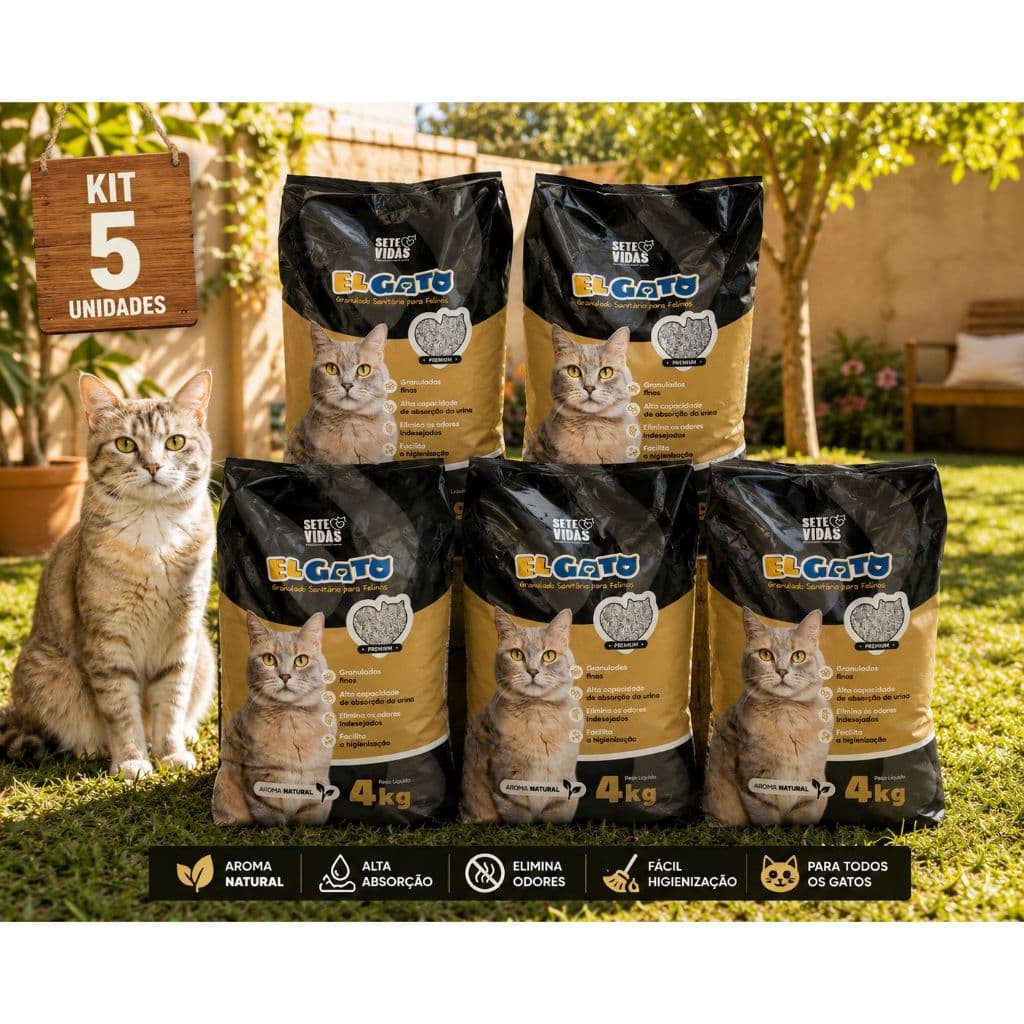 Areia Sanitária Higiênica Para Gatos Anti Odor El Gato Premium 20KG Total