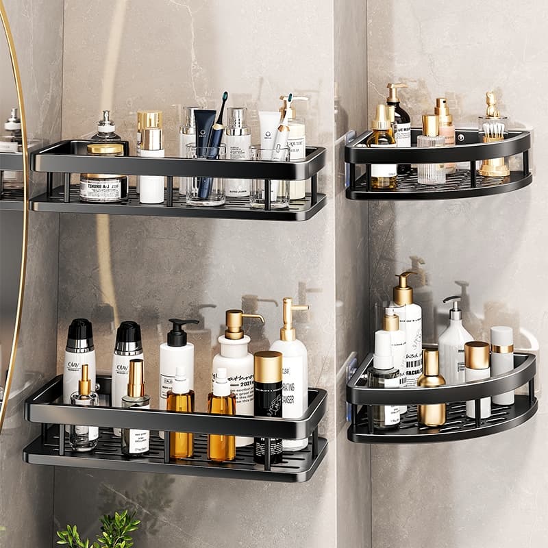 kit 4 Suporte organizador de plástico rack de parede banheiro cozinha prateleiras porta shampoo Top&casa
