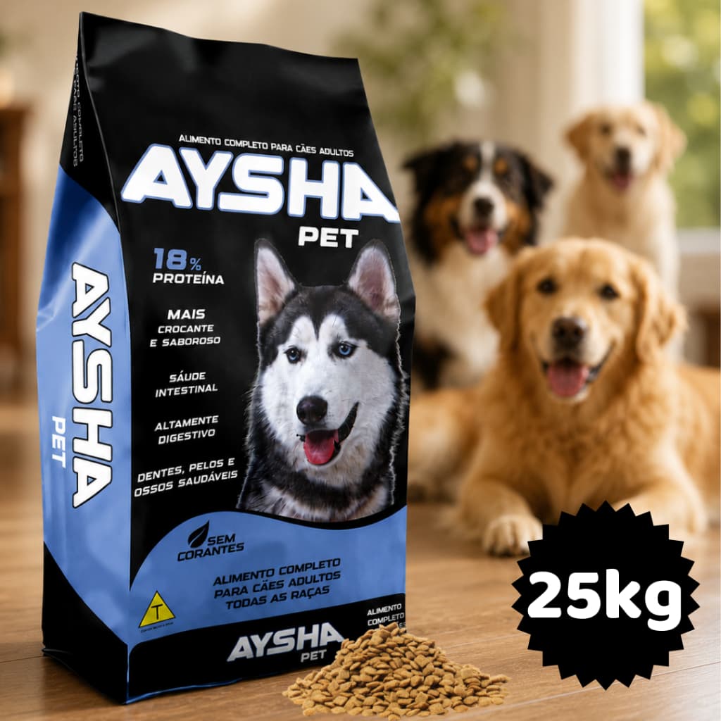 RAÇÃO CACHORRO CÃO ADULTO TODAS AS RAÇAS MARTINDOG AYSHA PET 18% 25KG ( 1 SACO POR PEDIDO )