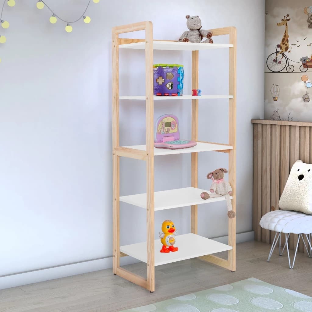Estante Multiuso 5 Prateleiras Organizador De Livros Quarto Sala Escritório Cozinha 150cm Moderna