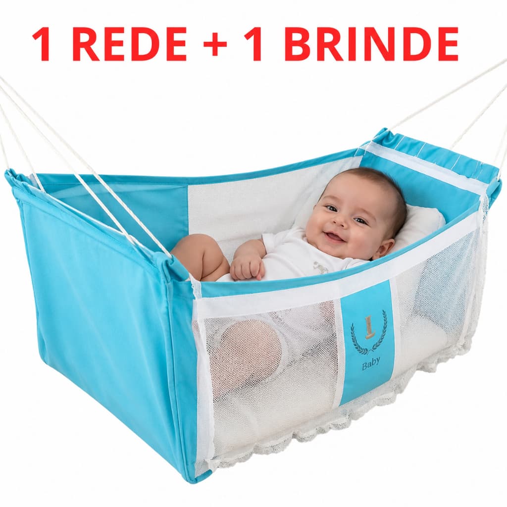 Rede Berço Bebê + 1 BRINDEEE Portátil Moisés C/ Mosquiteiro Bebe
