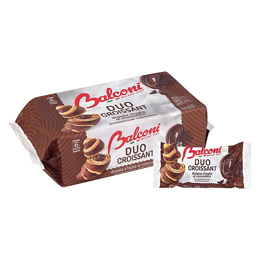 Duo Croissant Italiano Balconi Chocolate 300g Importado Delícia Recheado Promoção