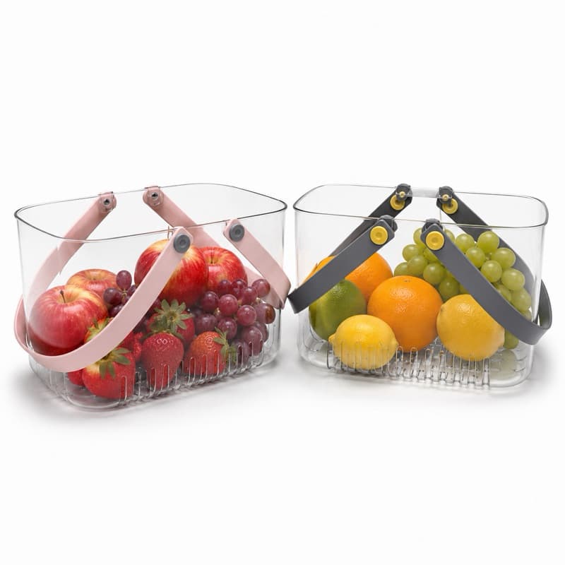 Cesto Organizador Transparente Premium | Multiuso para Frutas, Banheiro, Lavanderia e Organização da Casa