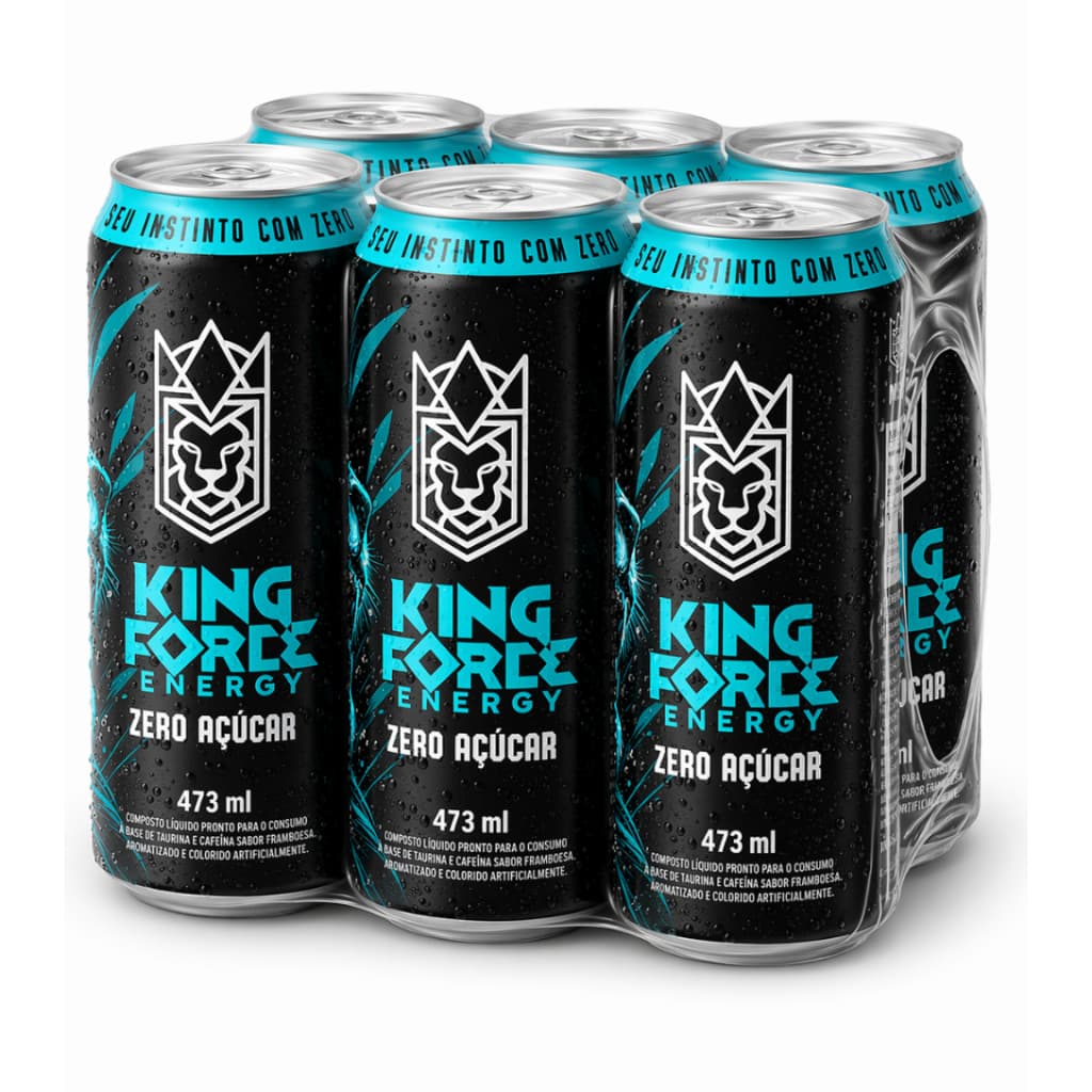 Fardo com 6 unidades - Energético King Energy Zero 473ml
