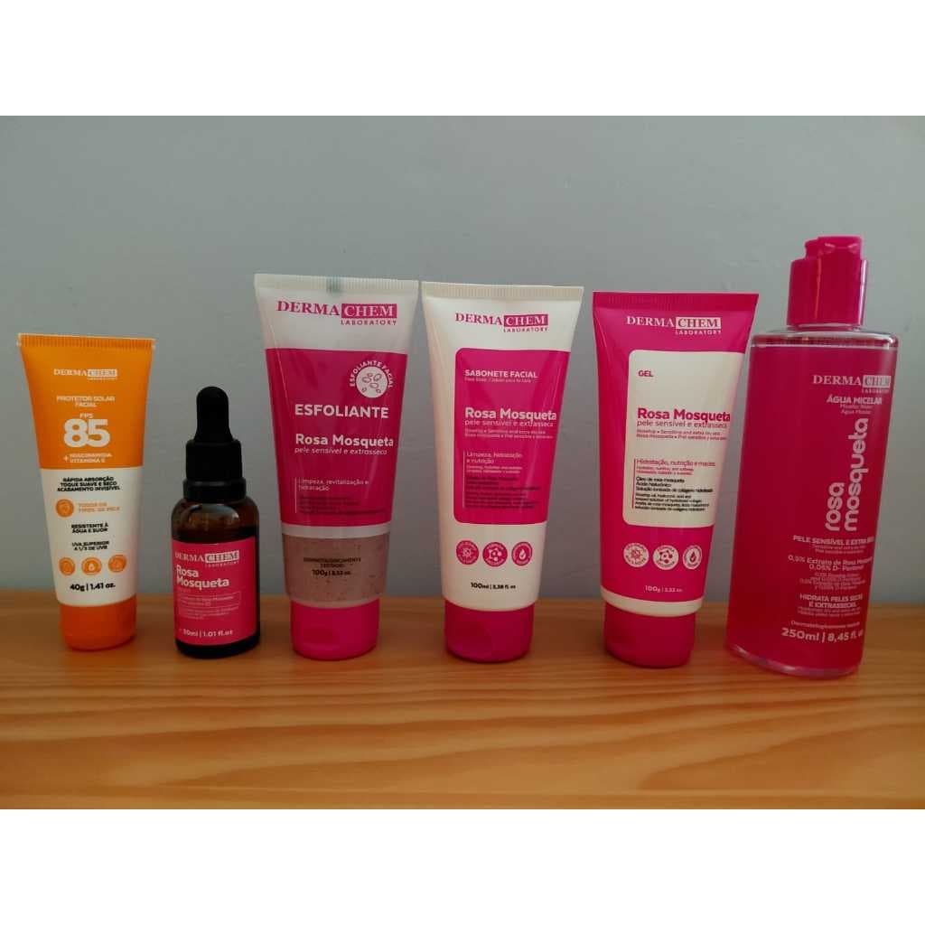 KIT DERMACHEM SKINCARE  ROSA MOSQUETA + PROTETOR FPS85 40g  (Anti-idade)