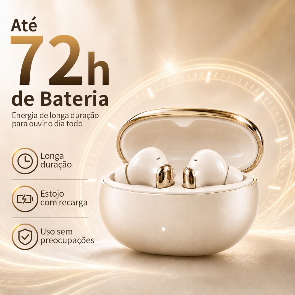Fone de Ouvido BluetoothJ10Pro Cancelamento de Ruído,App Controle Personalizável,Graves Potentes.Som 360° DJ Bateria 60h