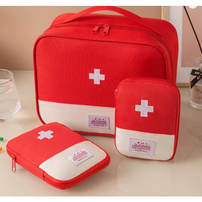Kit 3 Bolsa Médica Primeiros Socorros Organizador para Medicamentos Emergência e Curativos Viagens