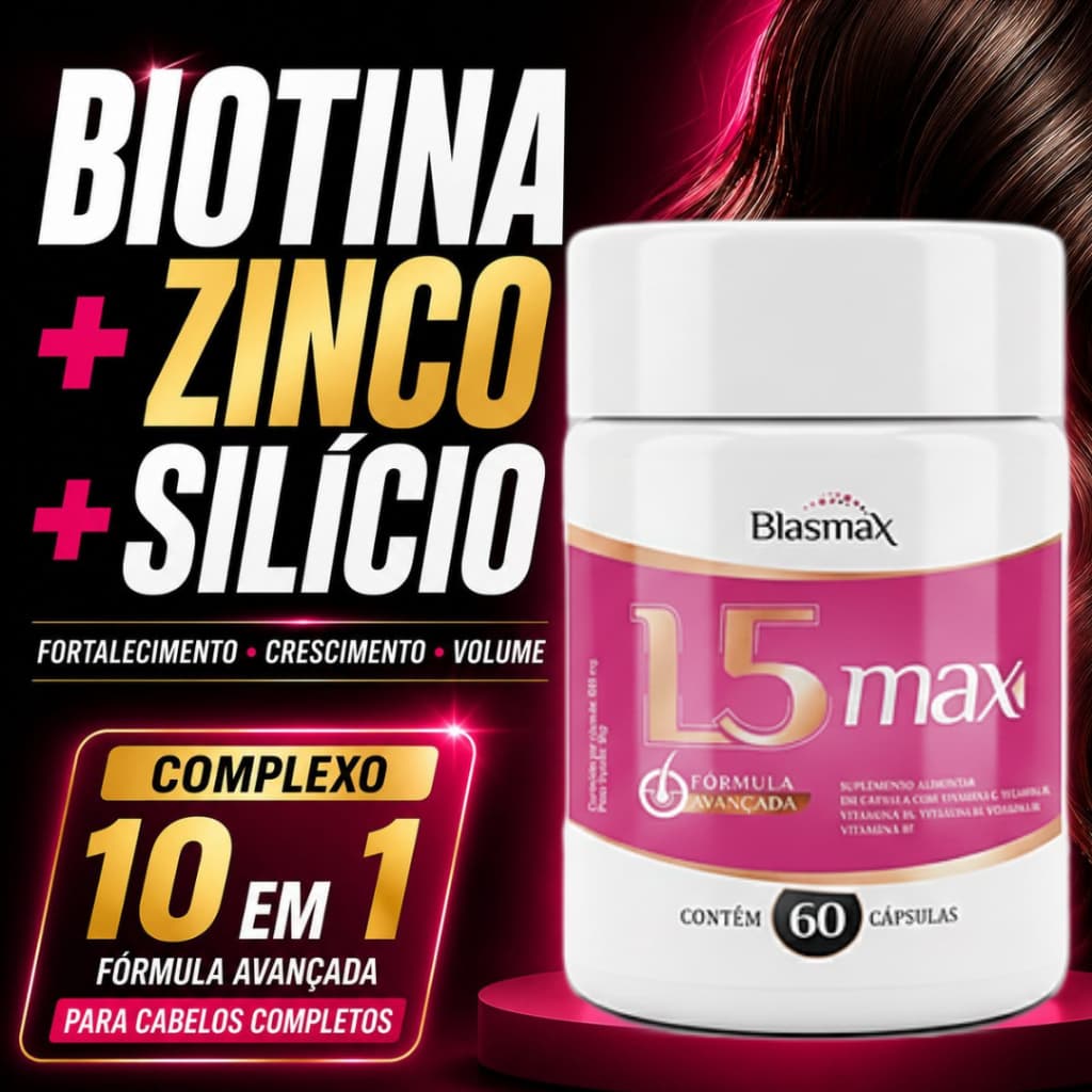 Biotina Queda de Cabelo Feminino Crescimento Capilar Vitamina Zinco Complexo B - 60 Cápsulas - L5max