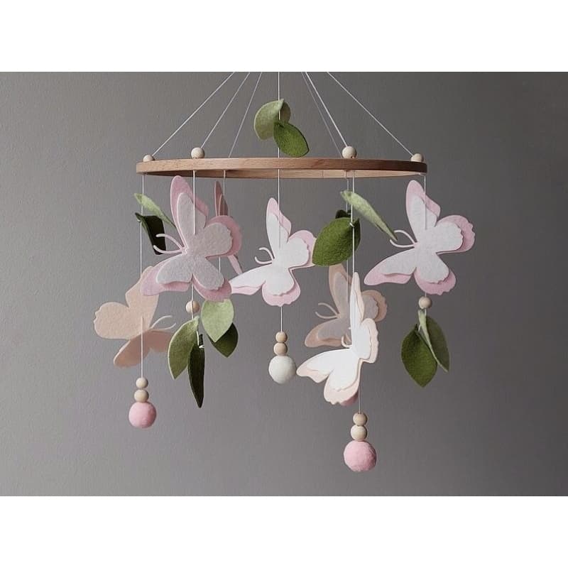Móbile de Berço Borboleta Enfeite Decorativo Quarto Bebê Menina Kit Enxoval Jardim Infantil Presente Chá de Bebê