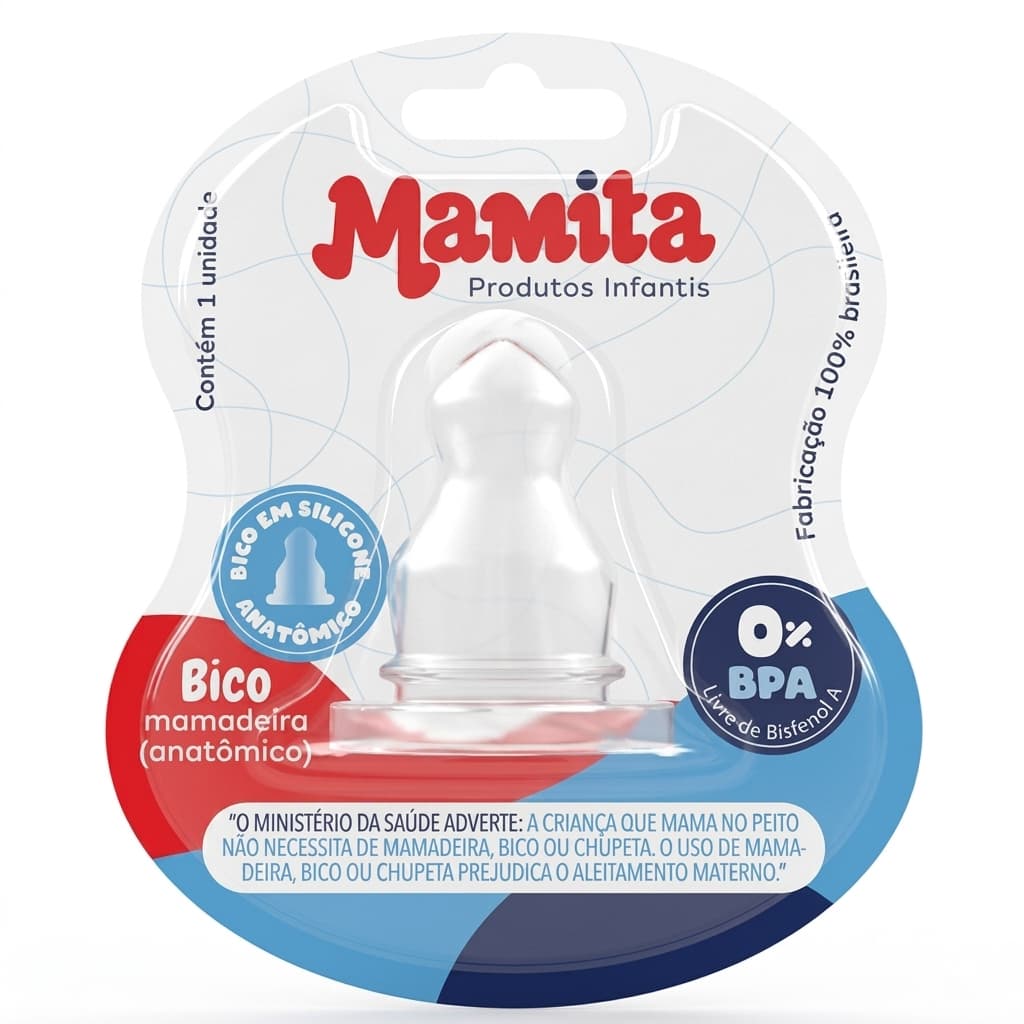 Bico Mamadeira Ref.253 | Silicone | Orto Anatômico | Anticólica para o Bebê!