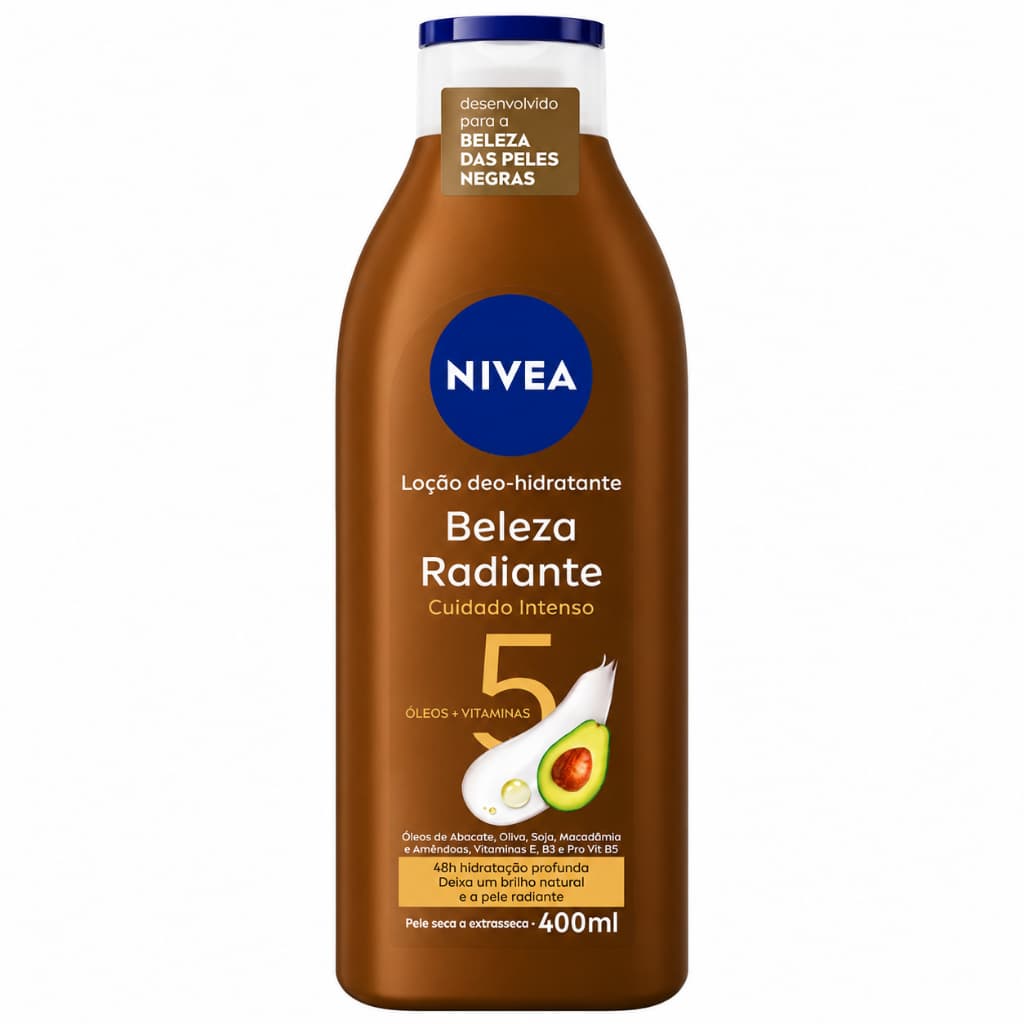 Loção Deo Hidratante Corporal Nivea Beleza Radiante Cuidado Intenso Pele Negra 400ml