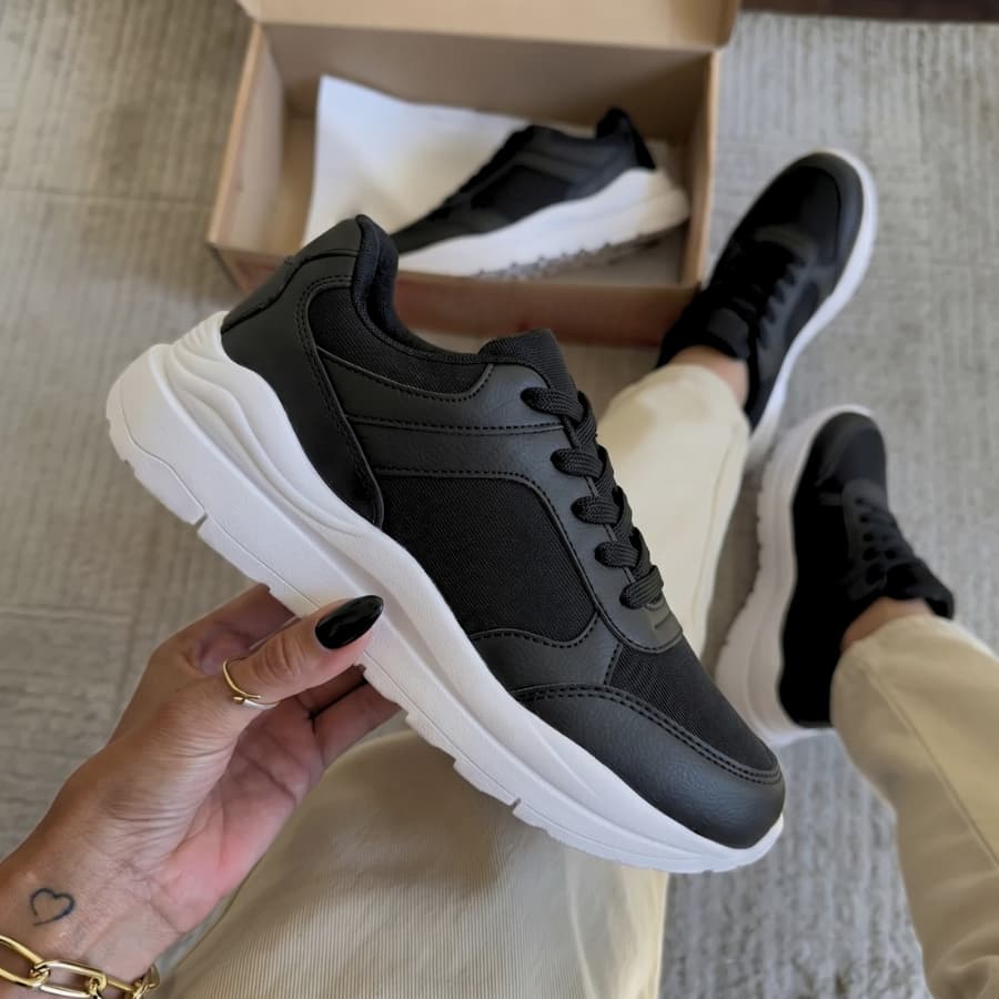 Tenis casual Feminino Sola Alta em Micro expandido calçado Premuim Elegante Super Confortável