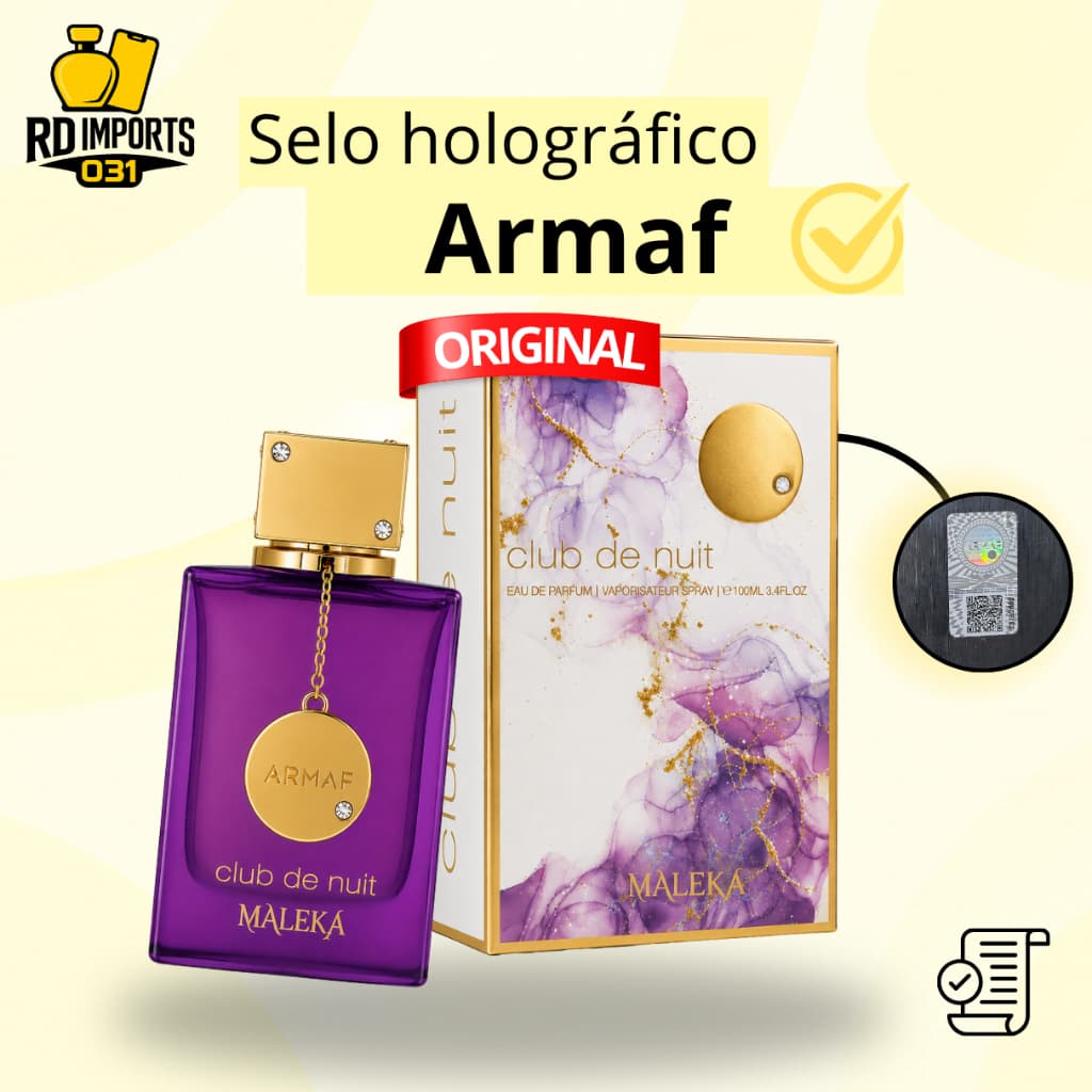 Perfume Árabe Club De Nuit Maleka Armaf Edt 105ml Feminino Original Importado Selo Holográfico
