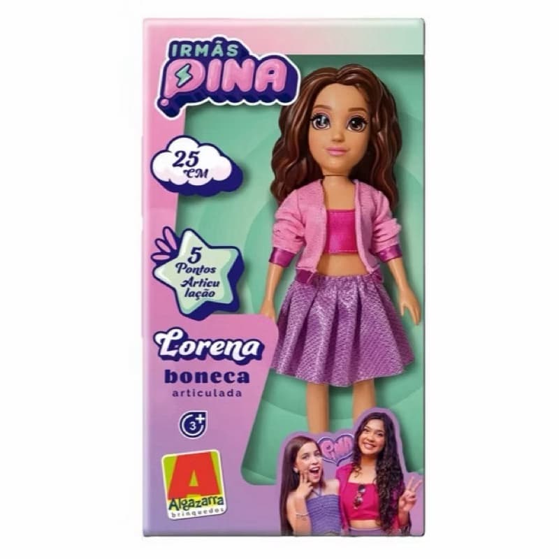Boneca Articulada Irmãs Pina Lorena - Algazarra