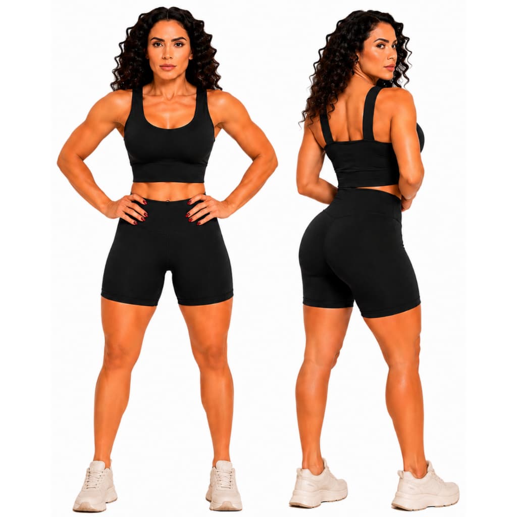 Bermuda e Top Suplex Roupa Fitness Feminina Academia