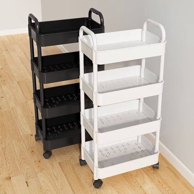 Carrinho Organizador 4 Prateleiras com Rodinhas – Estante Multiuso Slim para Cozinha e Banheiro