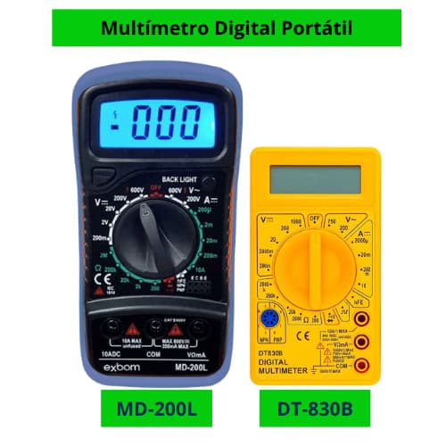 Multímetro Digital  Exbom Profissional DT-830B/MD-200L Portátil Medidor Tensão Corrente Resistência