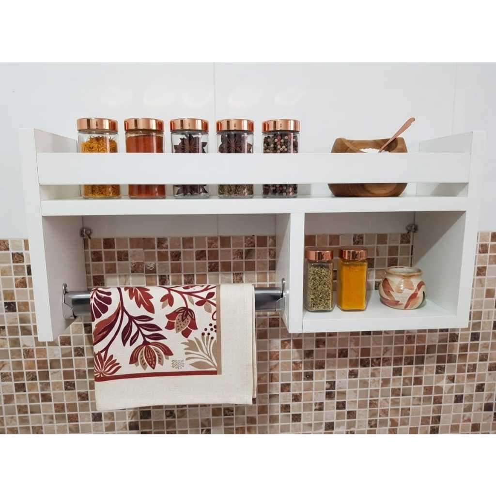 Nicho porta tempero  e condimento  organizador para cozinha em MDF 48cm