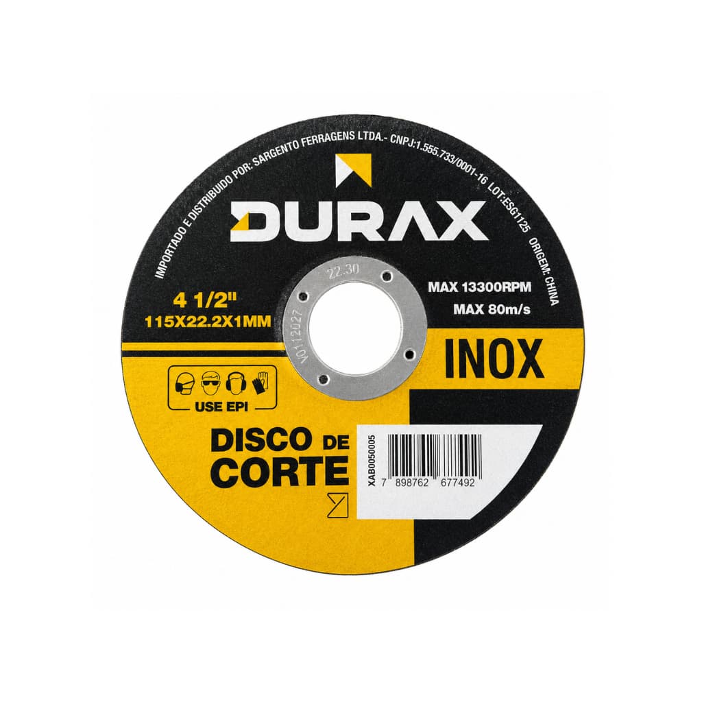 Kit 10 Discos de Corte Inox 4.1/2" para Esmerilhadeira