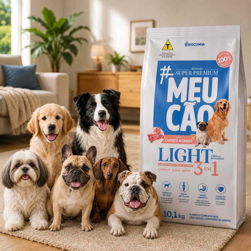 Ração Para Cachorro Light 10kg Meu Cão Prime Obeso Sabor Carnes Nobres 25% Proteína