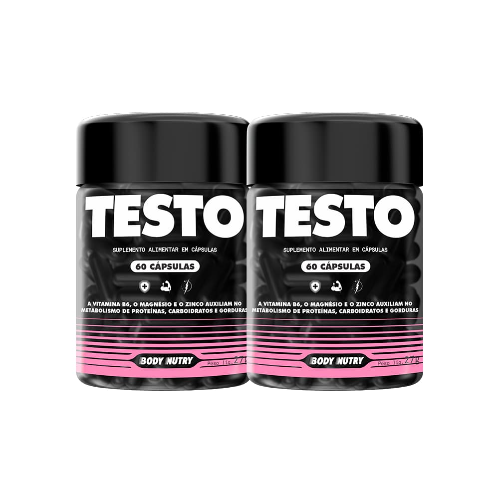 Kit 2x Testo Feminy  (Boro + ZMA + Magnésio) Força Energia e Disposição 60 Cápsulas - Body Nutry