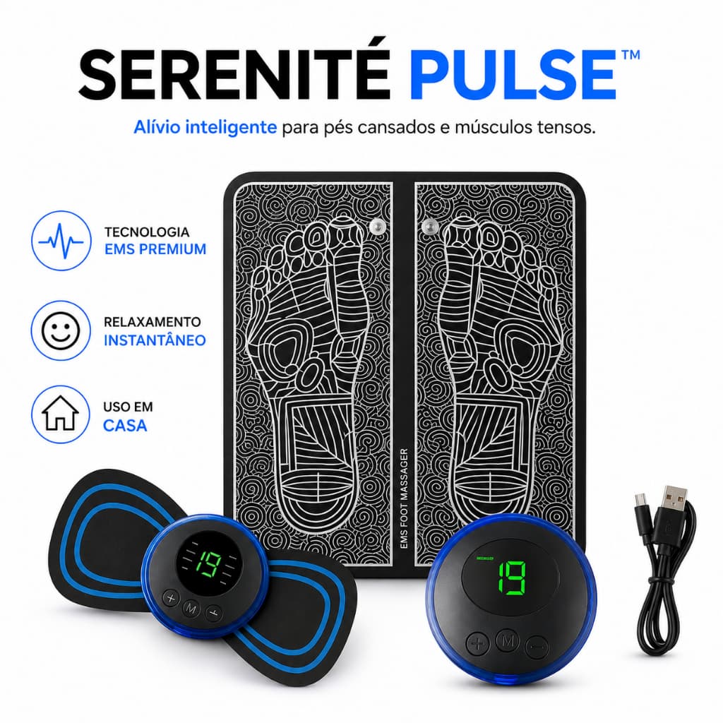 Kit Massagem - Tapete e massageador Elétrico - Dor nos Pés e Musculares Pelo Corpo