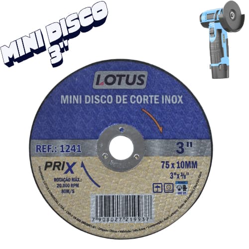 Mini Disco de Corte para Esmerilhadeira 75mm Mini Inox Aço Metalon Chapa Ferro Chapa