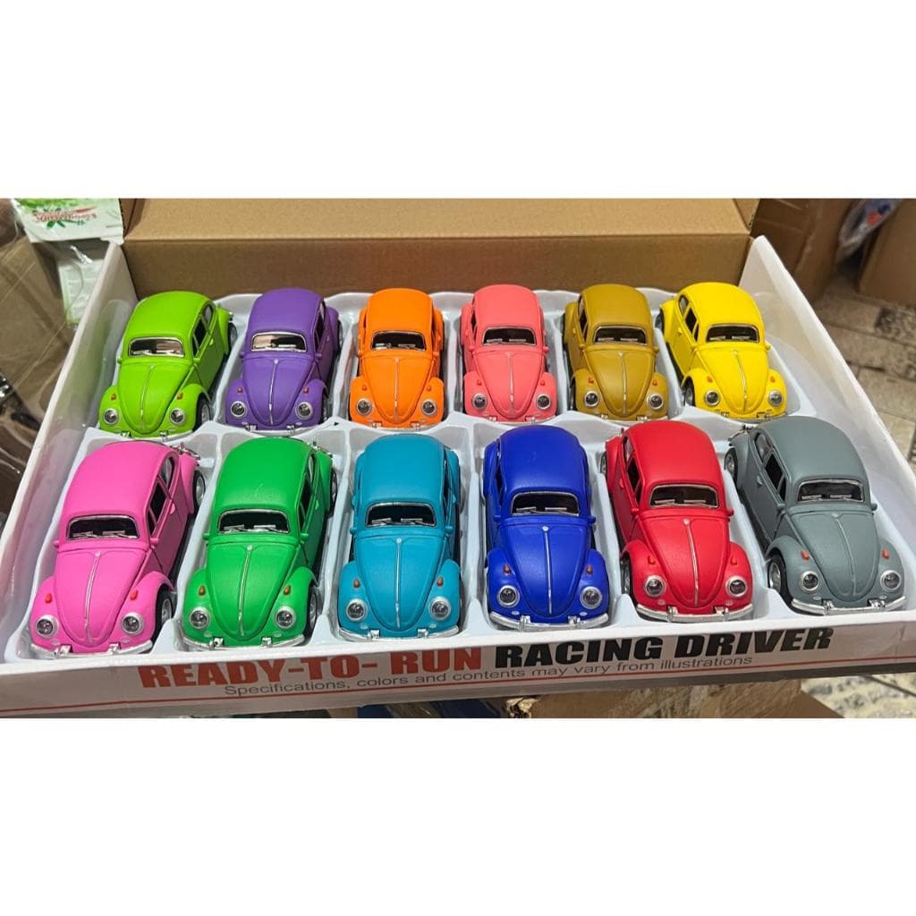 Kit 5 Fusca Miniatura De Metal Ferro Carrinho Coleção Fusquinha Fricção Abre Portas