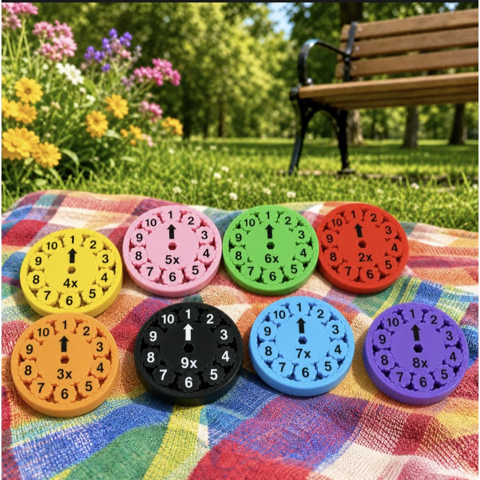 Tabuada Giratória Educativa 2x ao 9x | Brinquedo Educativo Montessori | Jogo de Multiplicação Infantil | Material Didáti