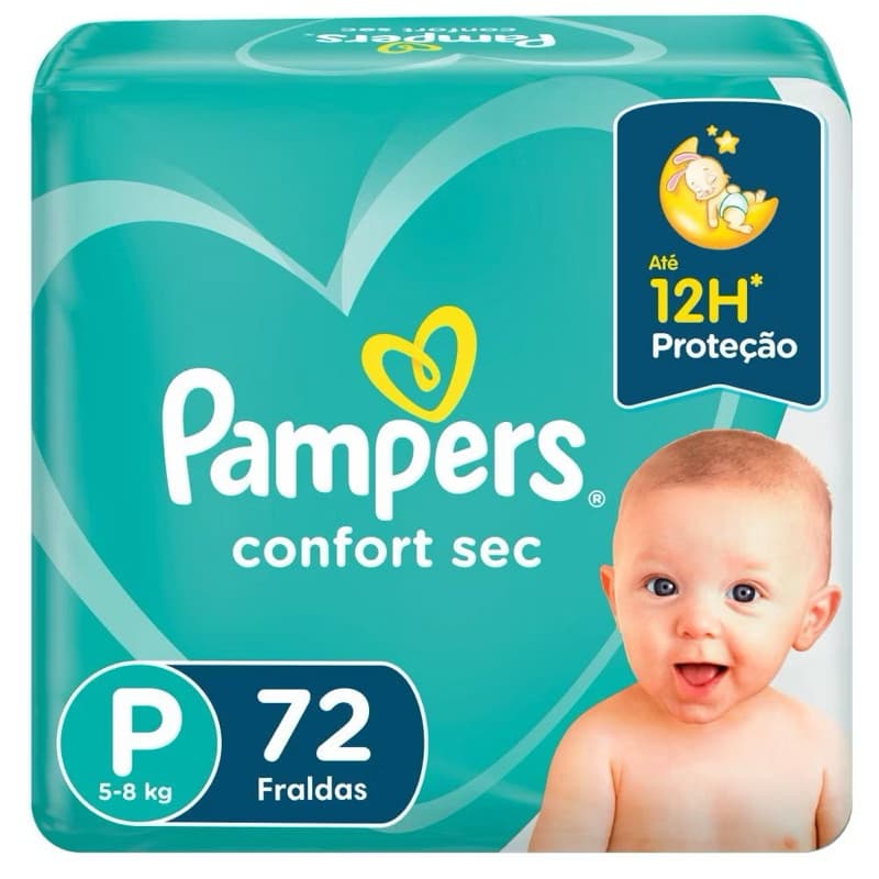 Fralda Pampers Confort Sec P  72Unidades Sem Gênero