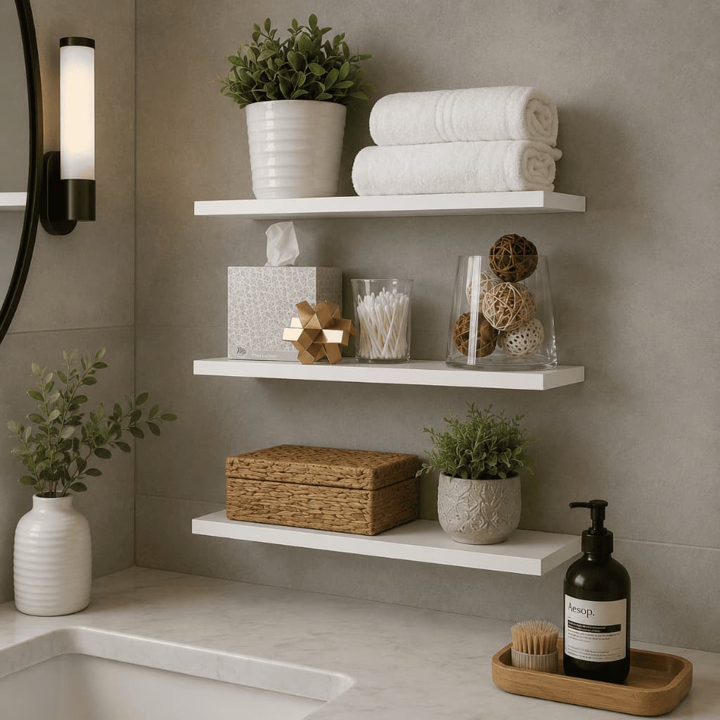 Kit 3 Prateleiras 60cm em MDF com Suporte Invisível Prateleira Flutuante Parede Sala Quarto Cozinha