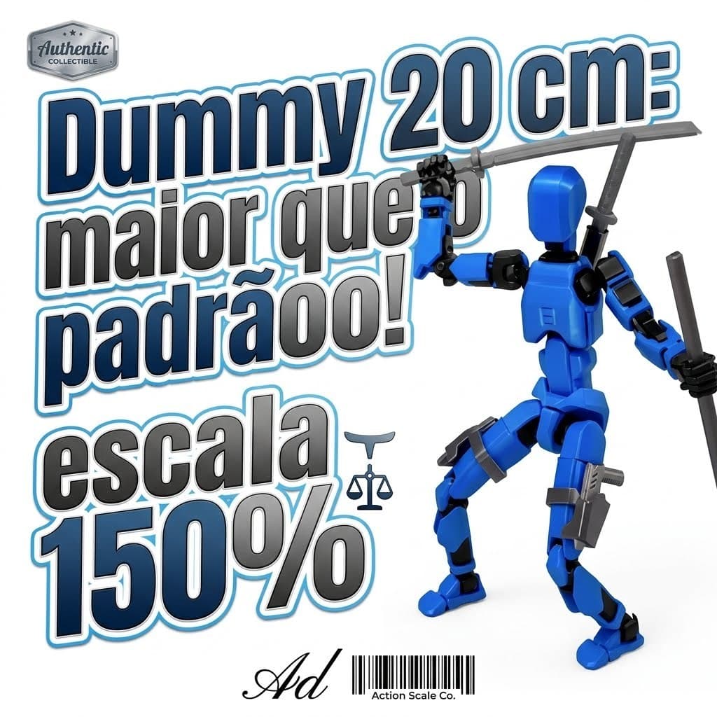 Boneco Dummy 13 Articulado Gigante (20 cm) – Maior que o Tamanho Padrão! OU Armas para Dummy escala 150%