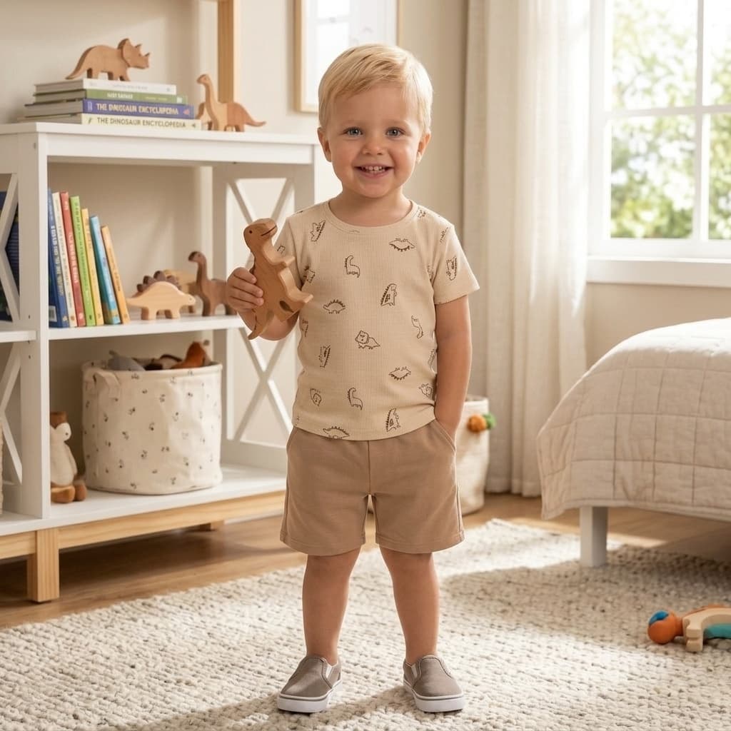 Conjunto Infantil Bebê Menino Camiseta + Bermuda Moletom Verão