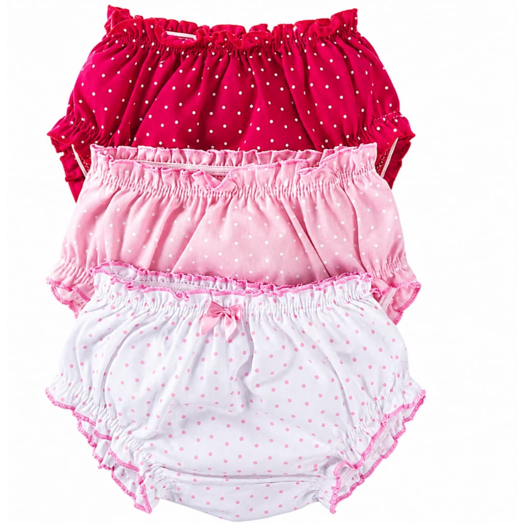 Kit 4 Calcinhas Tapa Fralda Bebê Menina Malha de Algodão Aparadoras Cobre Fralda Infantil