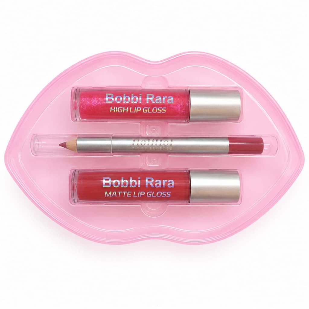 Kit Batom Líquido Matte + Gloss + Lápis Labial Maquiagem Completa