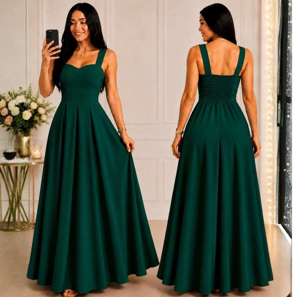 Vestido Longo Festa Feminino Duna Linho Elegante formatura casamento Não Amassa Tamanho M ao G1 Pronta Entrega 2026