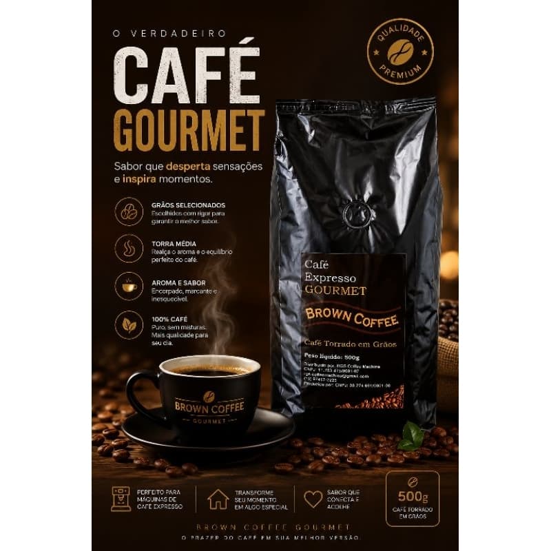 Cafe em grão Gourmet Brown Coffee 500 gr