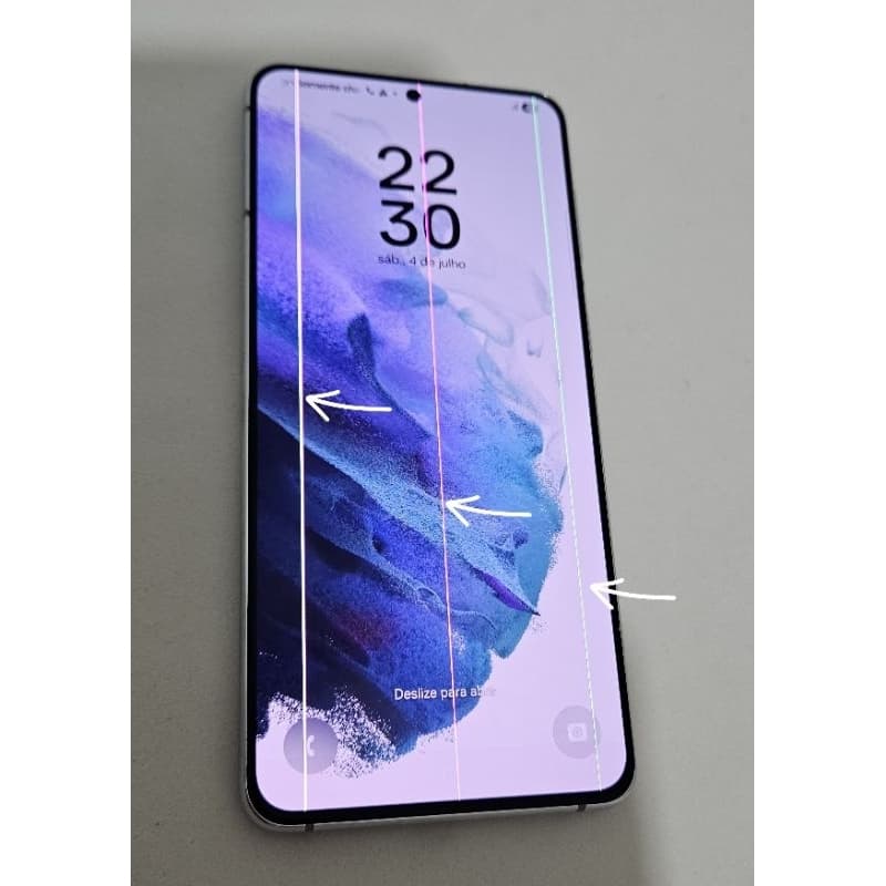 Samsung Galaxy S21 + Plus 128GB Original Usado (COM VÁRIAS LINHAS VERTICAIS)