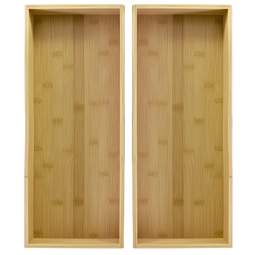 Kit 2 Organizador Multiuso de Gaveta Bambu Armários Cozinha Talheres Escritório Modular OU