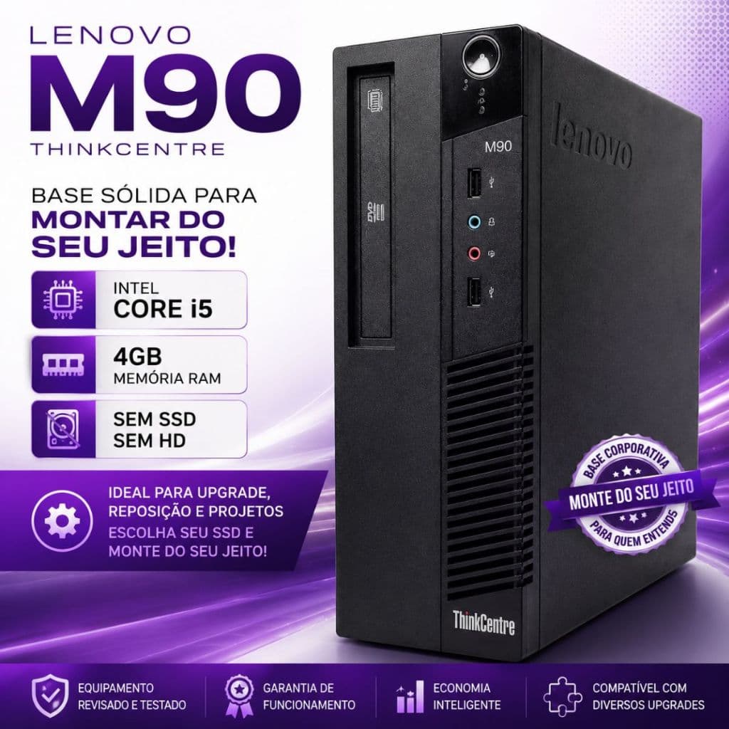 Pc Computador Cpu Lenovo M90 Intel Core I5° 1 4gb Sem SSD Office Trabalho Office (3 Meses Garantia)