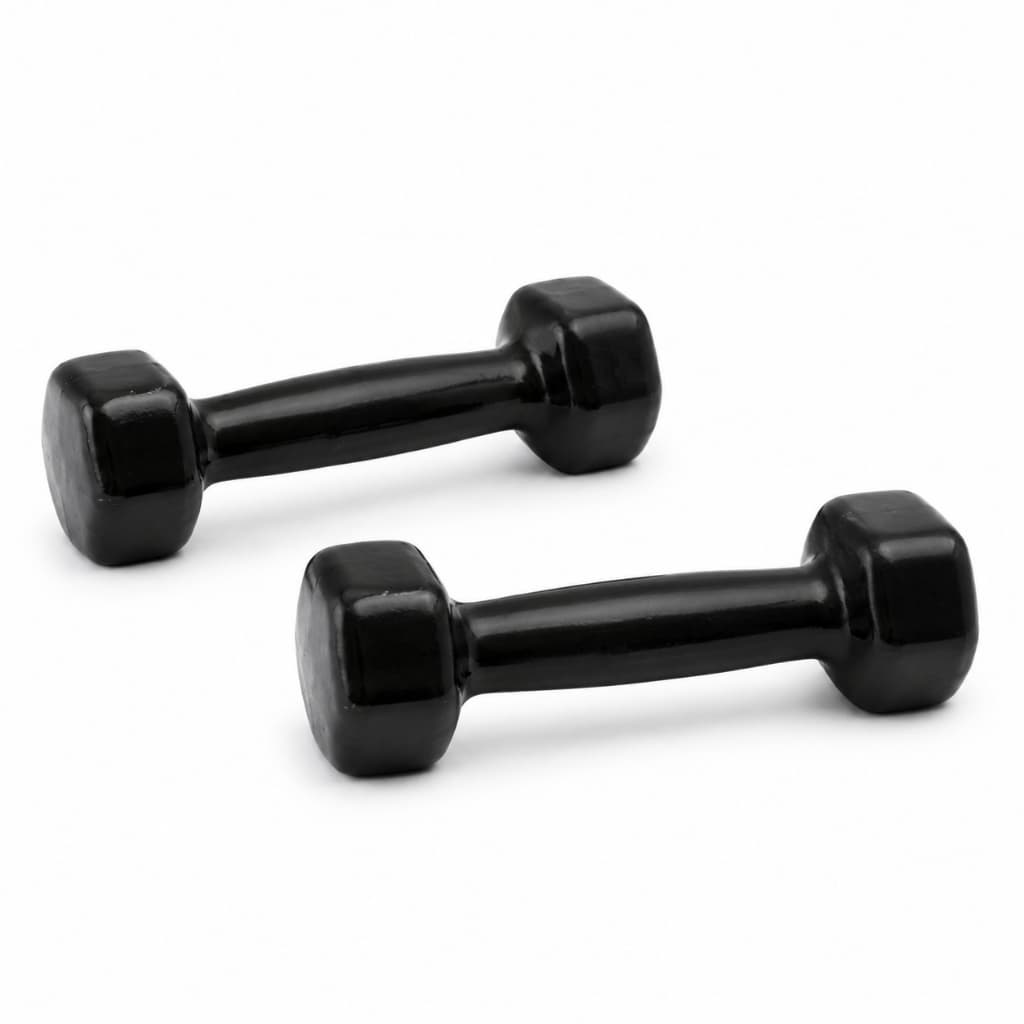 KIT PAR HALTER 1KG SEXTAVADO EMBORRACHADO MUSCULAÇÃO ACADEMIA CROSSFIT TREINO FUNCIONAL FITNESS EXERCÍCIOS RESISTÊNCIA