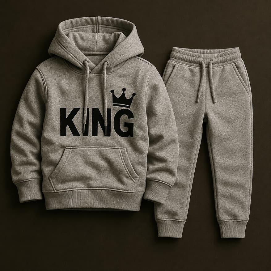 Conjunto Infantil Moletom unissex King Calça e Moletom Cores iguais
