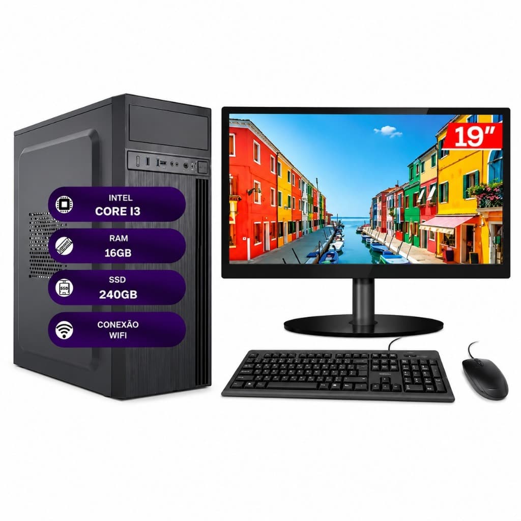 Computador Completo Intel Core I5 4gb Ssd 240gb Monitor "19"